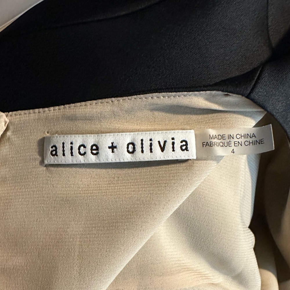 Alice + Olivia Clyde Crystal-Embellished Heart Shift Minidress Black Size 4 NWOT - Picture 7 of 14